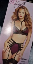Gorgeous Black Wine SEVEN 'TIL MIDNIGHT Wirefree Bralette Bra One Size (TV)