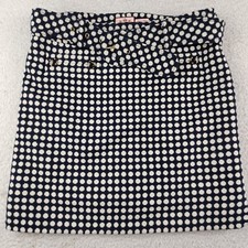 Juicy Couture Wool Skirt Size 2 Silk Lined Polka Dots Belted School Girl Preppy