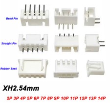 XH2.54 Plug Connector Straight Pin/Bend Pin/Rubber Shell White 2P 3P 4P 5P-14P