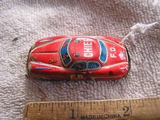 Vintage Lithograph Fire F. D. Chief Car