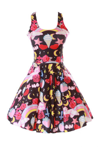 SK-1027 Unicorn Pink Cross Rainbow Multicolor Pastel Gothic Kawaii Dress - Picture 1 of 10