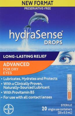 hydraSense Advanced Eye Drops Single Use Vials Fast and Long-Lasting Relief P...