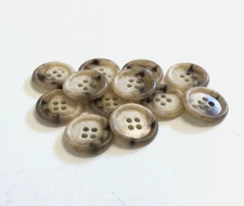 24 Buttons Mottled Swirl Brown/Cream Plastic 4-Hole Sew Sewing 20 mm #BR43