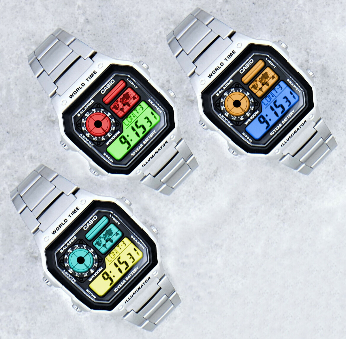 Casio Royale Watch with TWO Colour Screen Mod, pick your own