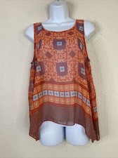 Vtg R Rouge Women Size L Pink Mosaic Geometric Sheer Sleeveless USA Made