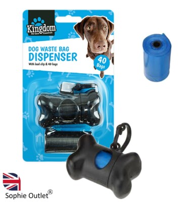Dog Poo Bags Holder Pet Pooper Bag Clean Carrier Bone Shape Travel  Dispenser UK