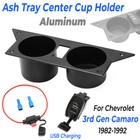 Aluminum Ash Tray Center Cup Holder USB Charging For Chevrolet 3rd Gen Camaro