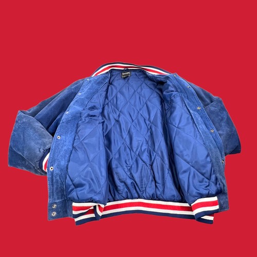 Vintage NY Giants New York Mens Suede Snap Coat Jacket Spell Out Size 2XL - Picture 7 of 12
