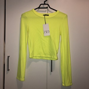 zara neon green jumper