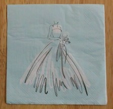 2 Pretty Paper Napkins, "Here Comes the Bride" Beverage Size