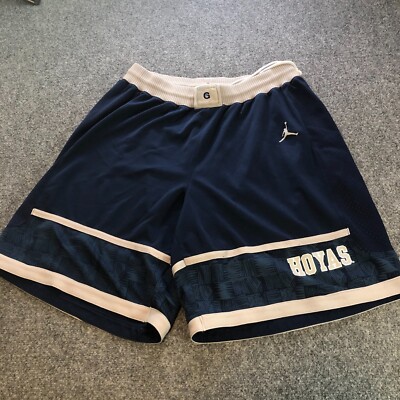 Nike Jordan Georgetown Hoyas Basketball Shorts Large Blue Jumpman Y2K