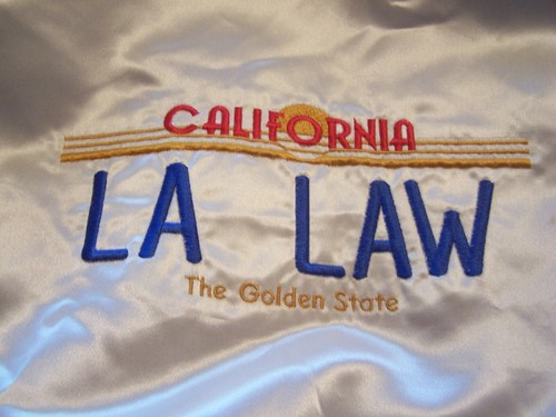 Vintage LA Law Memorabilia Wendejacke klein Satin Wolle bestickt 80er - Bild 7 von 12