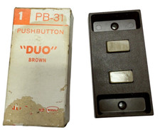 Vintage NuTone PB-31 Pushbutton Door Bell - Duo Brown, 2 Independent Buttons
