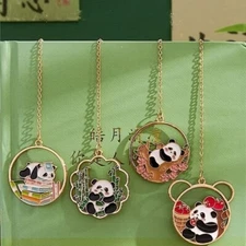 4 Pcs panda bookmark metal bookmarks, book log bookmark cute bookmarks
