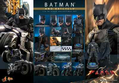 Hot Toys Batman & Batcycle 1/6 Scale Figure & Vehicle Set Flash 2023 MMS705