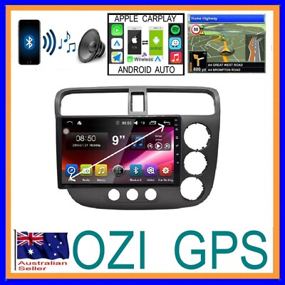 HONDA CIVIC 2000-05 SEDAN GPS APPLE CARPLAY ANDROID AUTO CAM ODB DAB+ TPMS DVR