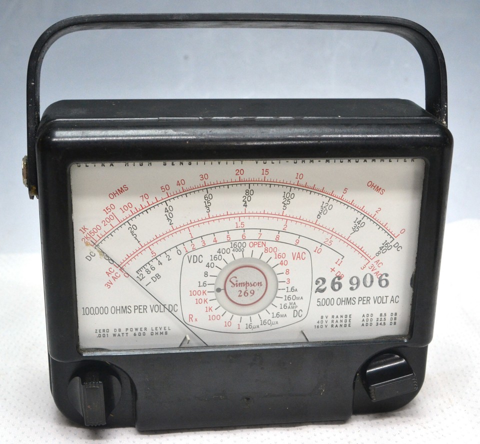Simpson 26906 VoltOhmMicroammeter Parts/Repair/Display (BIN 11) eBay