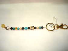 Hand-Crafted Crystal/Lava/Glass Beaded Key Chain Zipper Pull Purse Fob