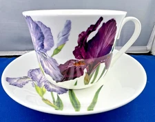 IRIS , BONE CHINA  BREAKFAST CUP SAUCER, KIRKHAM, MADE ENGLAND NEW