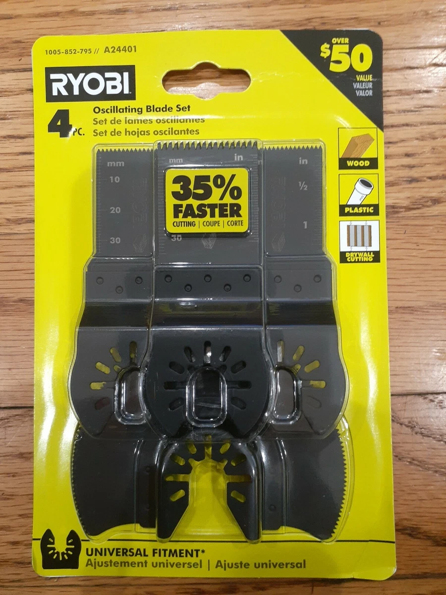 RYOBI A24401 4 Piece Wood Plastic and Drywall Oscillating Multi