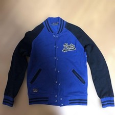 Polo Ralph Lauren Stadium Jacket S Blue/Black Baseball Style Cotton