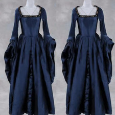Cosplay Costumes Blue Dress Tudor Queen Elizabeth Ball Gown Dress Masquerade