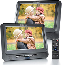 10'' Car DVD Player Dual Screen DESOBRY Portable DVD Players for Car with HD Tra