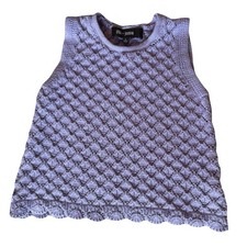 Chloe  Jasmine Girls Sweater Vest Size 6 Lavender Scalloped Hem