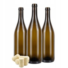10x Glasflaschen BURGUNDY 0,75L f&uuml;r Wein KORK