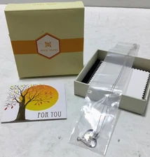 Birthstone Necklace, 18K White Gold Heart Necklace for Women Filled 925 Sterl...