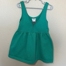 Vintage 90s Health-tex Teal Sleeveless Dress Girls Size 5 USA Made Vibrant Retro