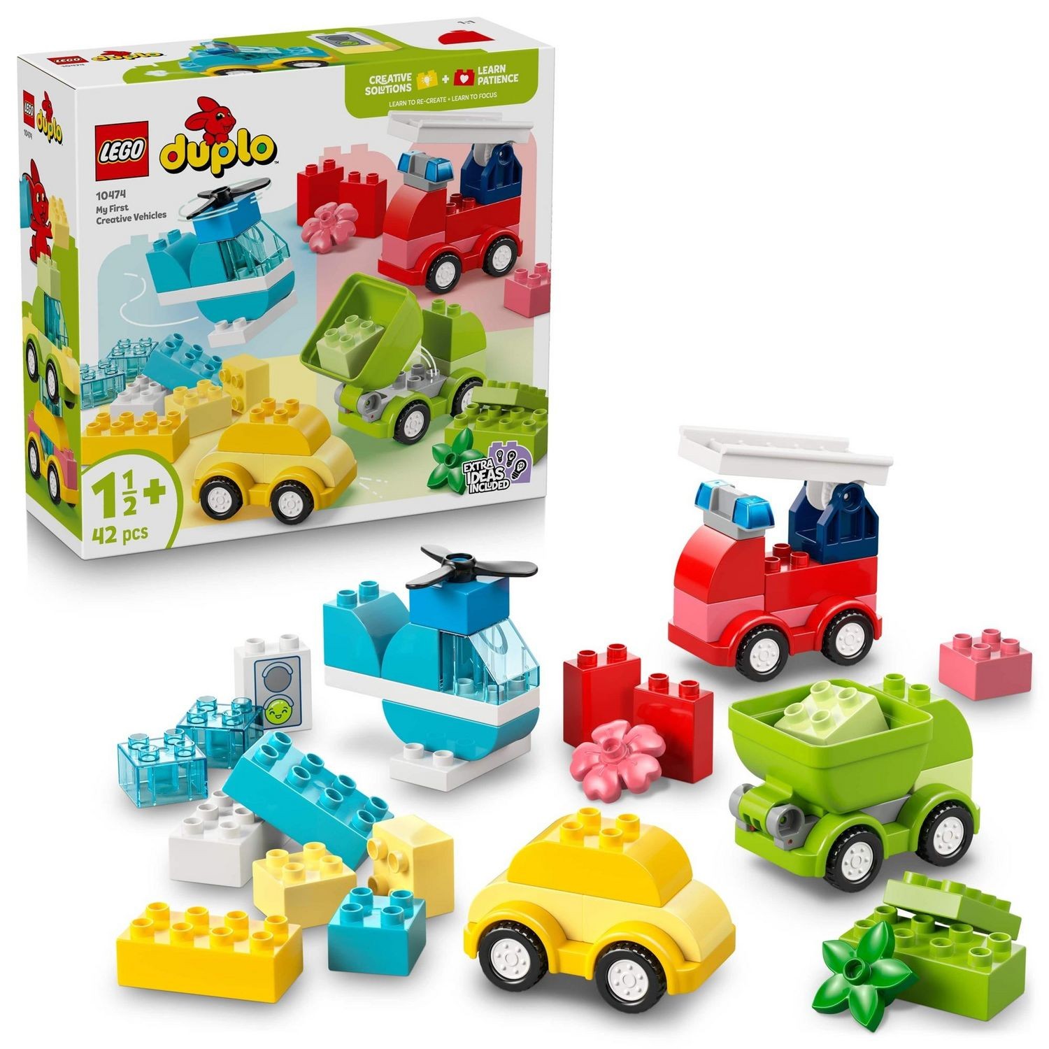 LEGO DUPLO 10474 Kreative Fahrzeuge, Lernspielzeug für Kleinkinder ab 1