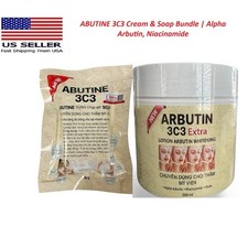 Abutine SET 3c3 Lotion EXTRA Whitening Body Cream 300ml and 3c3 Soap Alpha Arbut