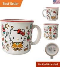 Hello Kitty Gingerbread Holiday Mug - 20oz Ceramic Camper - Festive Design