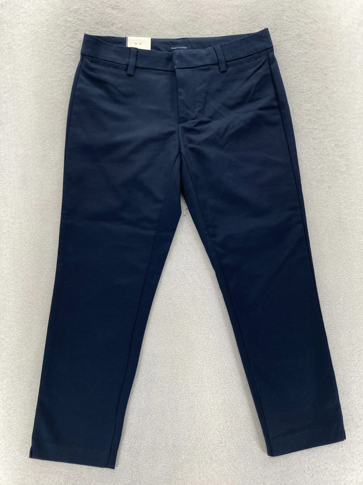Tommy Hilfiger Waverly Slim Capri Pants Women's 0 Navy Blue Stretch Chino Preppy