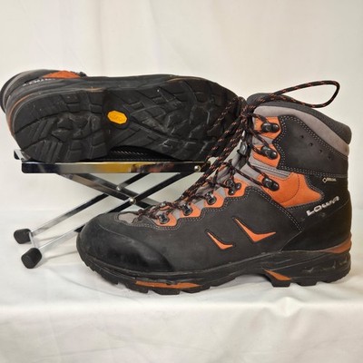 Lowa Camino Men's US 12.5 GTX Gore-Tex Leather Hikinig Boots Black And Orange