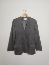 Vintage Karen Scott Gray Structured Blazer Size 14 Made in USA