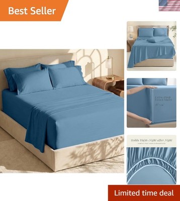 Extra Deep Pocket Sheets - Fits Mattress 18-24 Inches Deep - Extra Deep Pocke...