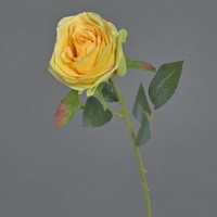 Artplants KüNstliche Rose Simony, Gelb, Textil, 45Cm, Ø 8Cm