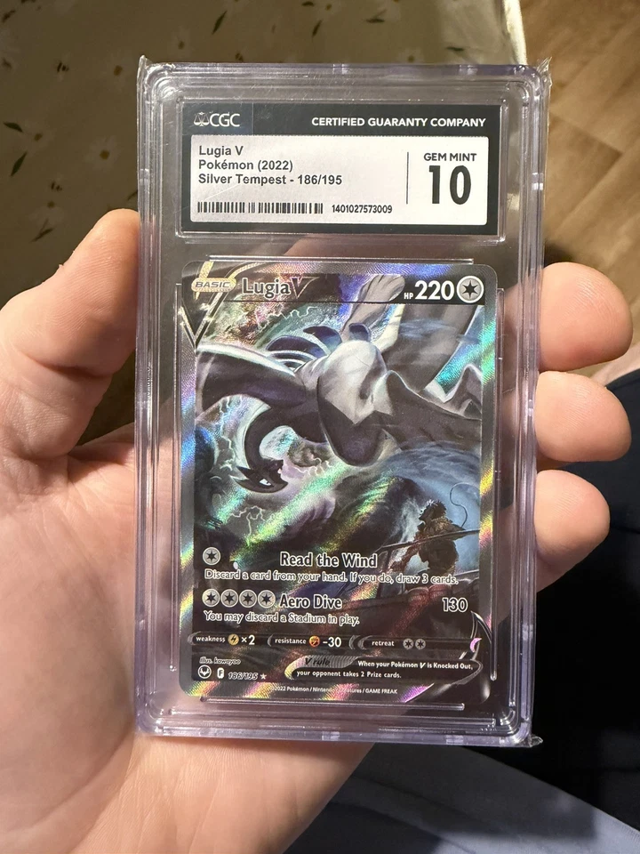 Pokemon Lugia V 2022 Silver Tempest 186/195 Ultra Rare Holo CGC GEM MINT 10 - Image 3 of 3