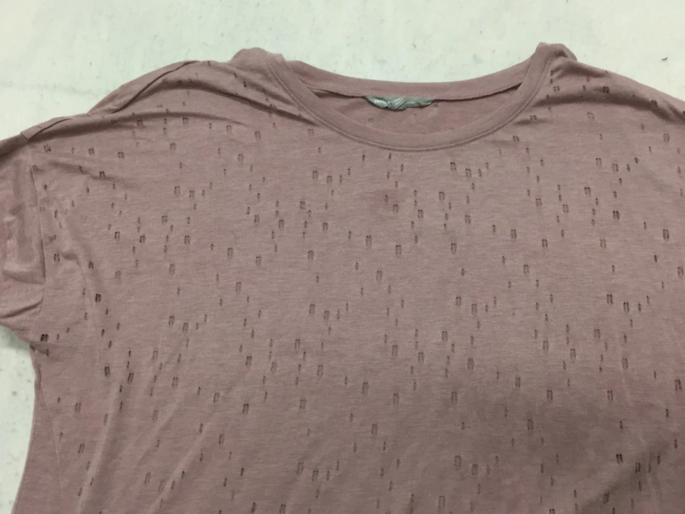 Harmony Balance T Shirt Plus Size 2X Pink Holes All Over Short Sleeve Crew Neck - Image 2 of 4