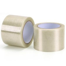 Strapping Tape 3 inch, Heavy Duty Shipping Packing Tape, Clear Filaments Run ...