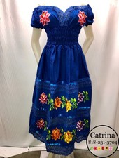 MEXICAN DRESS, CATRINA DRESS, VESTIDO  BORDADO, Frida Dress, Hand Made Dress