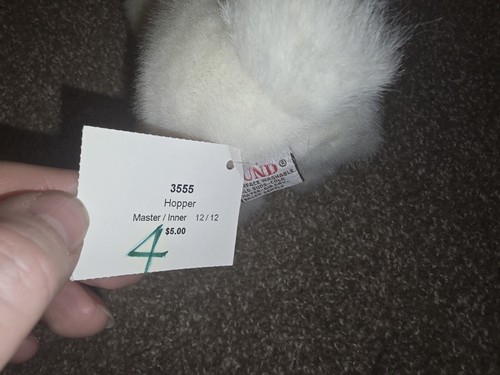 DE COLECCIÓN 1980 PELUCHE GUND RELLENO Muestra Extremadamente Rara Blanco Tolva Conejo - Imagen 3 de 5