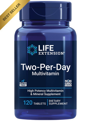 Life Extension Two-Per-Day Multivitamin 120 Tablets Daily Vitamins B6 C D Zinc