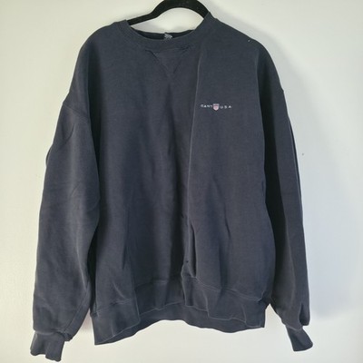 VTG Gant USA MEN'S Sweatshirt Large Blue Long Sleeve Heavy Cotton Pullover