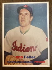 CLEVELAND INDIANS: Bob Feller Custom Modern 1957 Style Art Card - HOF