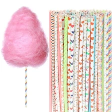 50 PCS Cotton Candy Cones 13.77 Inch Cotton Candy Sticks Random Colorful Cott...