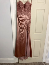 Cindy Collection Pink Sleeveless Polyester Bridesmaid Dress XS Regular