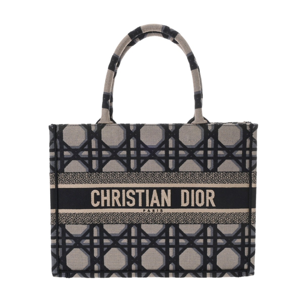 Dior Book Tote Medium Navy Blue Cannage Leather Women Handbag M1296ZZAU_M828